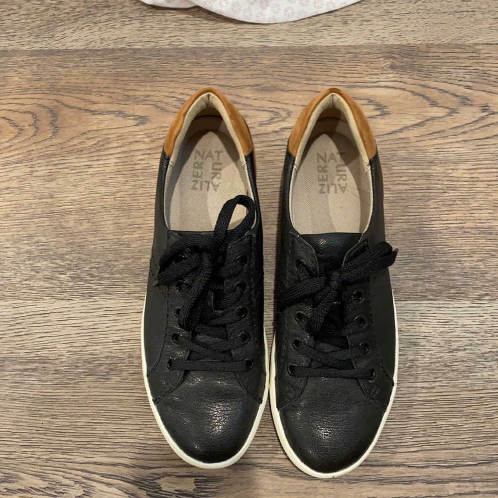 Black leather and Brown Suede Sneakers